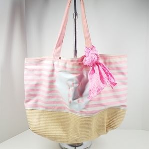 Victoria Secret Striped Beach Bag Tote